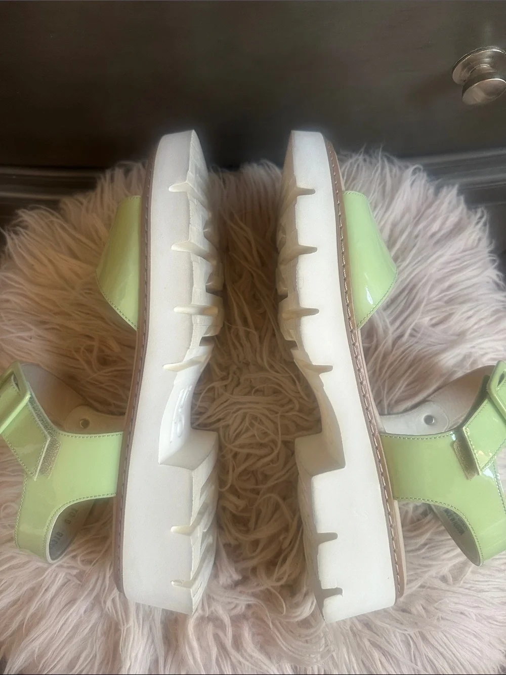 Paul Green Lime Patent Ankle Strap Sandals
